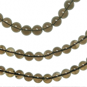 Collier en quartz fumé - Perles rondes 8 mm - 38 cm