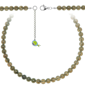 Collier en quartz fumé - Perles rondes 8 mm - 38 cm