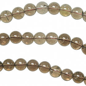 Collier en quartz fumé - Perles rondes 10 mm - 60 cm