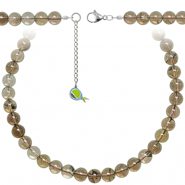 Collier en quartz fumé - Perles rondes 10 mm - 70 cm