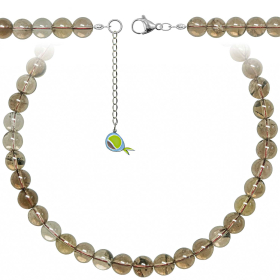 Collier en quartz fumé - Perles rondes 10 mm - 90 cm