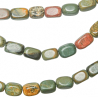 Collier en jaspe polychrome - Perles roulées 8 à 12 mm - 38 cm