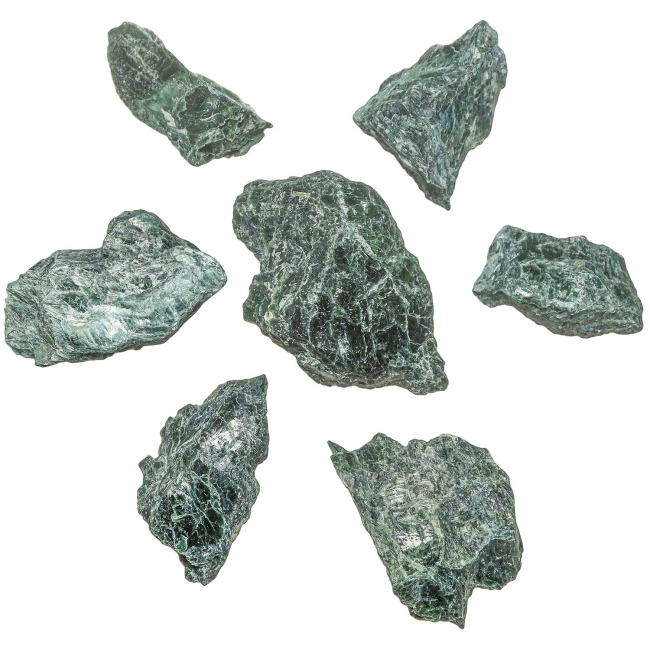 Pierres brutes mica vert - 6 à 10 cm - 150 à 200 grammes - Lot de 2 à 3