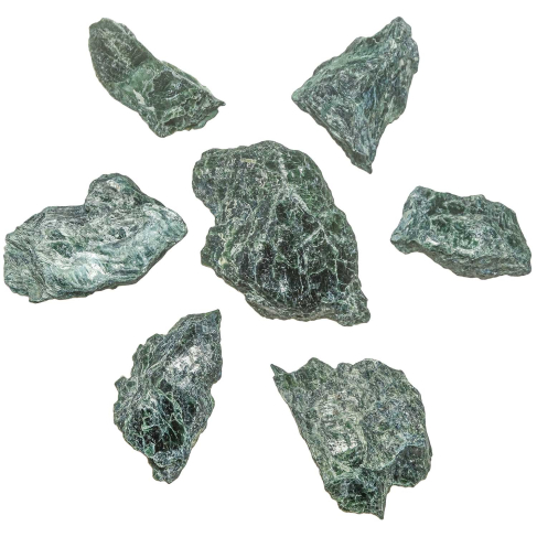 Pierres brutes mica vert - 6 à 10 cm - 150 à 200 grammes - Lot de 2 à 3
