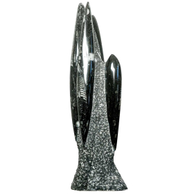 Statue en marbre fossilifère d'orthocéras - 36 cm - 3.18 kg