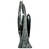 Statue en marbre fossilifère d'orthocéras - 36 cm - 3.18 kg