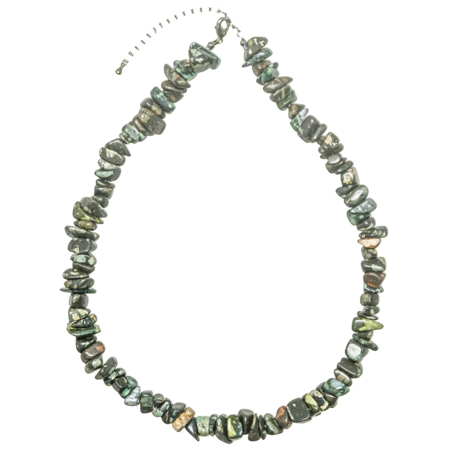Collier en porphyre grec - Perles pierres roulées