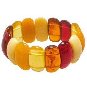Bracelet manchette élastiqué en ambre de la mer baltique