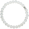 Bracelet en agate blanche- Perles rondes 6 mm