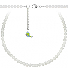 Collier en agate blanche - Perles rondes 6 mm - 55 cm