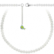 Collier en agate blanche - Perles rondes 6 mm - 60 cm