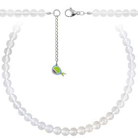 Collier en agate blanche - Perles rondes 8 mm - 38 cm