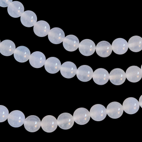 Collier en agate blanche - Perles rondes 8 mm - 90 cm