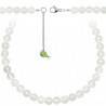 Collier en agate blanche - Perles rondes 10 mm - 50 cm