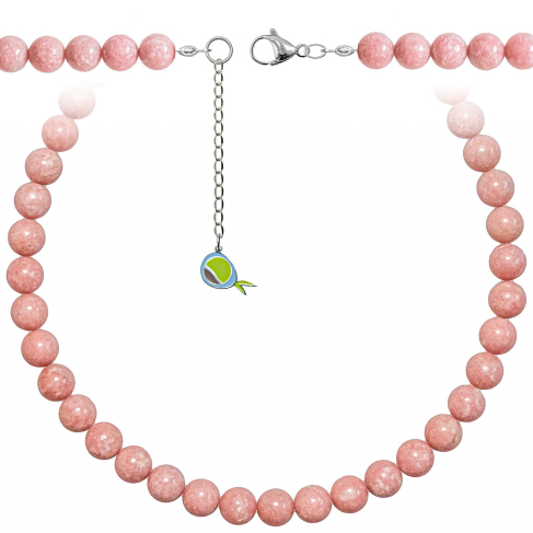 Collier en thulite - Perles rondes 10 mm - 55 cm