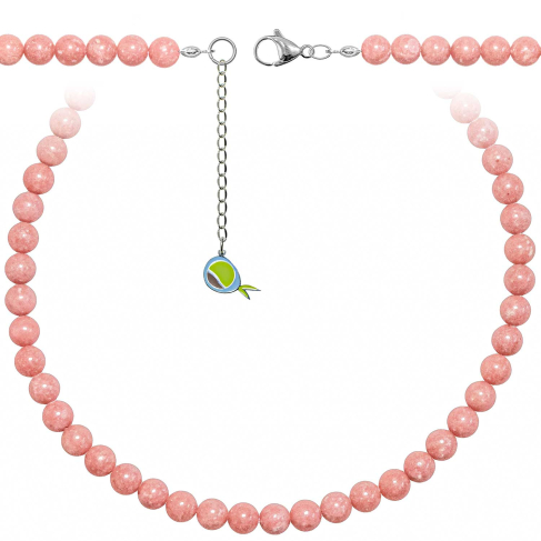 Collier en thulite - Perles rondes 8 mm - 43 cm