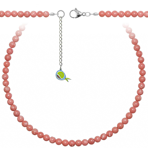 Collier en thulite - Perles rondes 6 mm - 50 cm