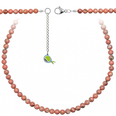 Collier en jaspe breschia - Perles rondes 6 mm - 43 cm