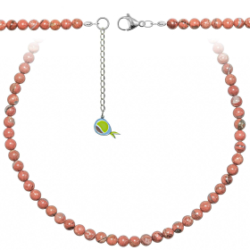 Collier en jaspe breschia - Perles rondes 6 mm - 55 cm