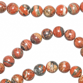 Collier en jaspe breschia - Perles rondes 10 mm - 70 cm