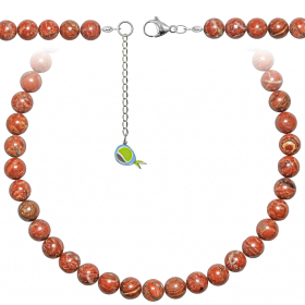 Collier en jaspe breschia - Perles rondes 10 mm - 70 cm