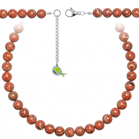 Collier en jaspe breschia - Perles rondes 10 mm - 70 cm