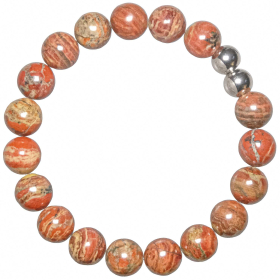 Bracelet en jaspe breschia - Perles rondes 10 mm