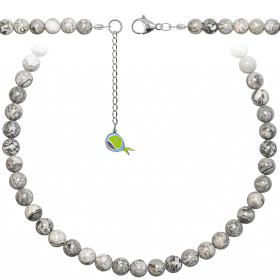 Collier en jaspe picasso - Perles rondes 8 mm - 70 cm