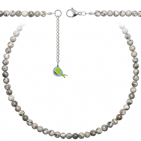 Collier en jaspe picasso - Perles rondes 6 mm - 50 cm