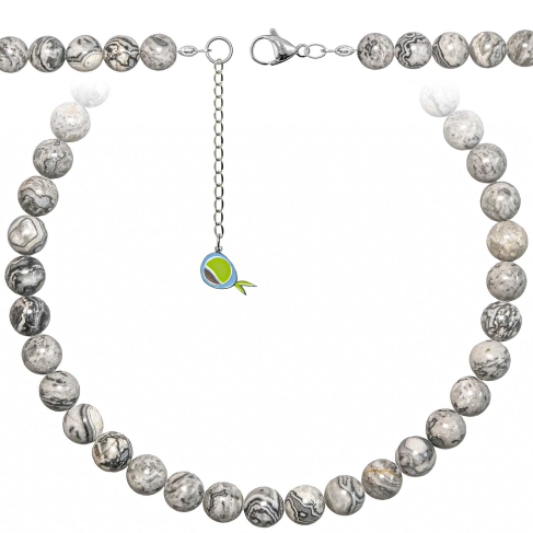 Collier en jaspe picasso - Perles rondes 10 mm - 50 cm