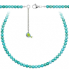 Collier en magnésite bleu turquoise - Perles rondes 6 mm - 43 cm
