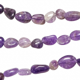 Bracelet en améthyste - Perles roulées 8 à 12 mm