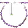 Collier en améthyste - Perles roulées 8 à 12 mm - 38 cm