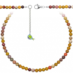 Collier en jaspe mokaite - Perles rondes 6 mm - 55 cm