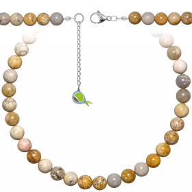 Collier en corail fossilisé - Perles rondes 10 mm - 43 cm