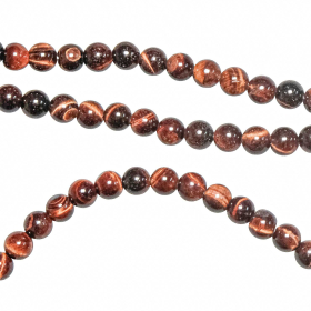 Collier en oeil de boeuf ou taureau - Perles rondes 6 mm - 50 cm