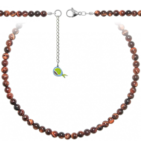 Collier en oeil de boeuf ou taureau - Perles rondes 6 mm - 55 cm