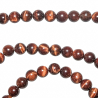 Collier en oeil de boeuf ou taureau - Perles rondes 8 mm - 43 cm