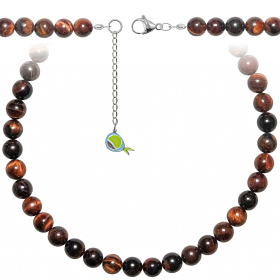 Collier en oeil de boeuf ou taureau - Perles rondes 10 mm - 90 cm