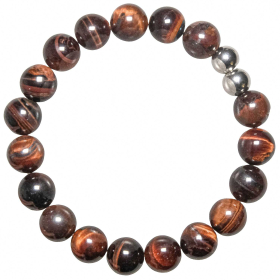 Bracelet en oeil de boeuf ou taureau - Perles rondes 10 mm