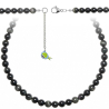 Collier en obsidienne oeil céleste - Perles rondes 8 mm - 70 cm