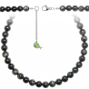 Collier en obsidienne oeil céleste - Perles rondes 10 mm - 55 cm