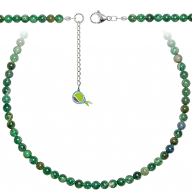 Collier en fuchsite verte - Perles rondes 6 mm - 60 cm