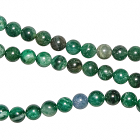 Collier en fuchsite verte - Perles rondes 8 mm - 38 cm