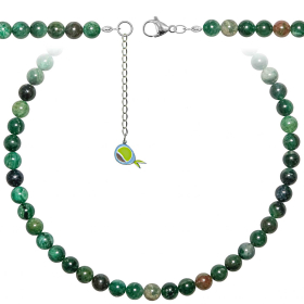 Collier en fuchsite verte - Perles rondes 8 mm - 90 cm