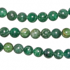 Collier en fuchsite verte - Perles rondes 10 mm - 38 cm
