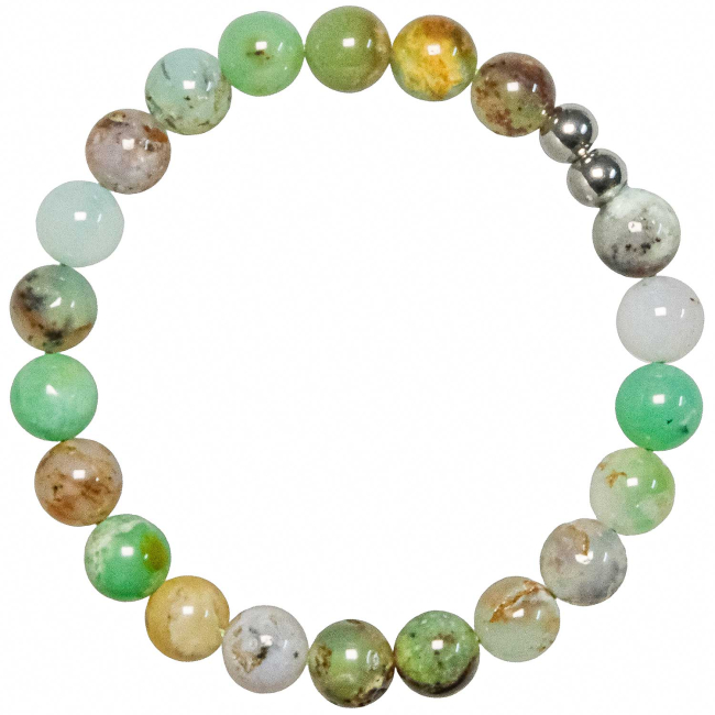 Bracelet en chrysoprase - Perles rondes 8 mm
