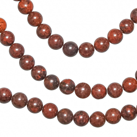 Collier en jaspe breschia - Perles rondes 8 mm - 38 cm