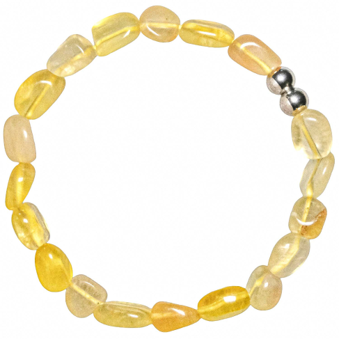 Bracelet en fluorite jaune - Perles pierres 8 à 12 mm