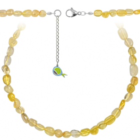 copy of  collie en fluorite jaune - Perles roulées 8 à 12 mm - 60 cm